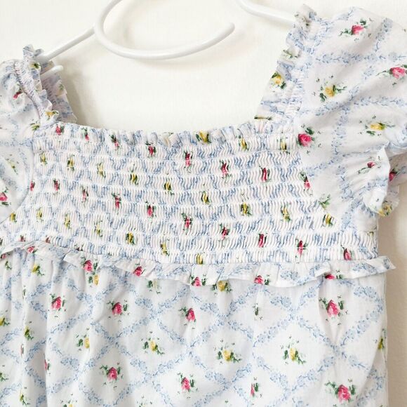 Janie and Jack The Lily Floral Smocked Baby Bubble Romper 6-12 months Spring - Picture 3 of 7